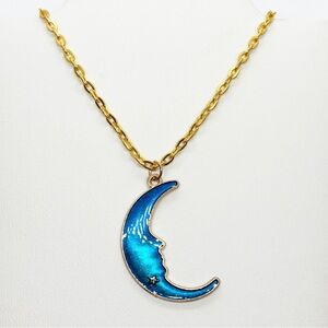 Necklace Crescent Moon Night Sky Celestial Lunar Boho Fairy Festival Witchy